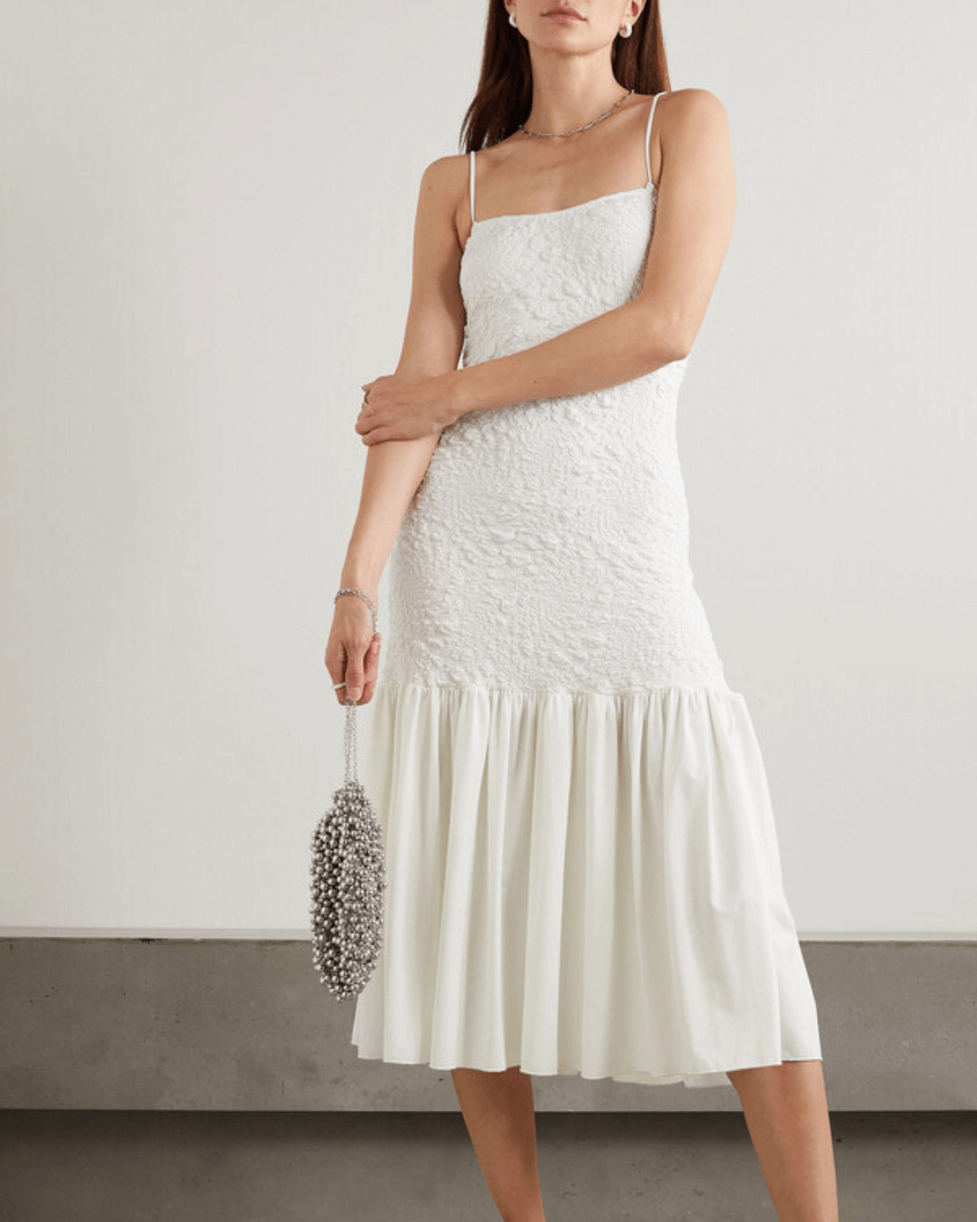 Popcorn-Midi-Jerseykleid
