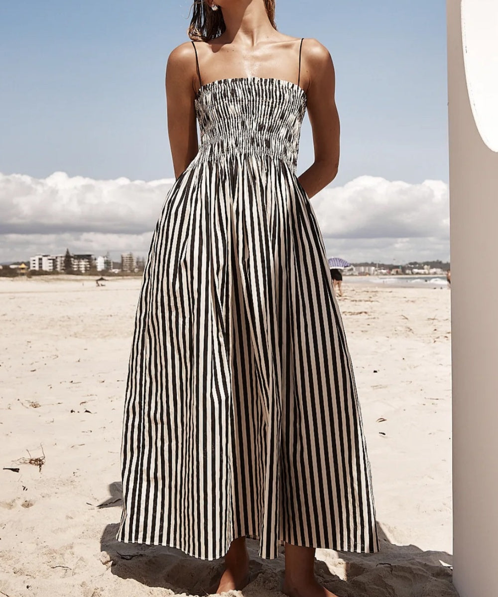 Smocked Strappy Maxi Dress