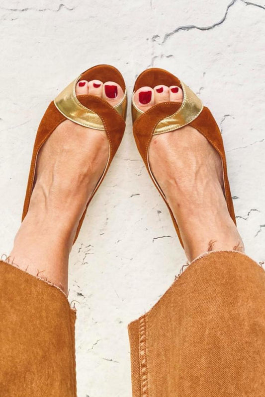 Colorblock Twisted Strap Peep Toe Casual Brown Sandals