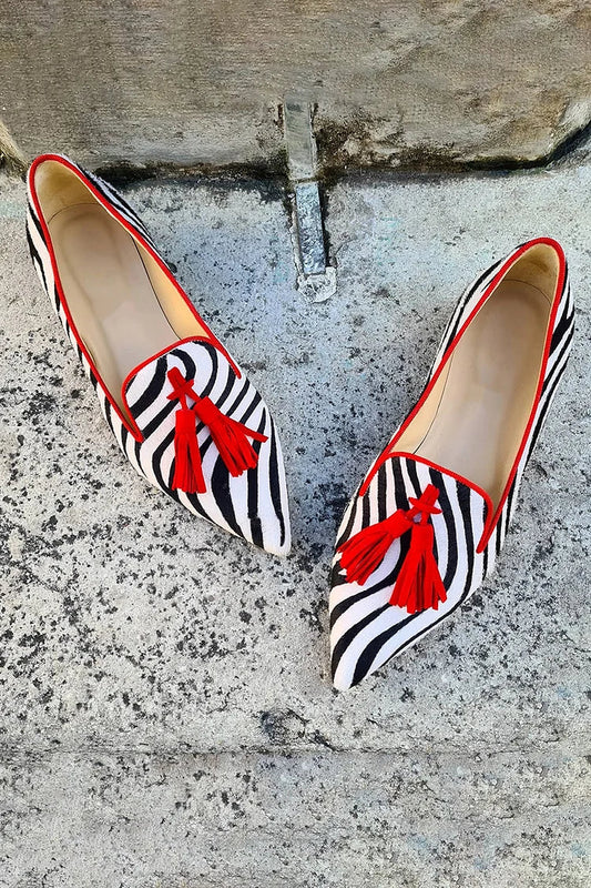 Pointed Toe Tassel Decor Casual Flats