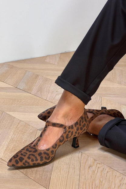 T-Strap Buckle Pointed Toe Kitten Heels [Pre Order]