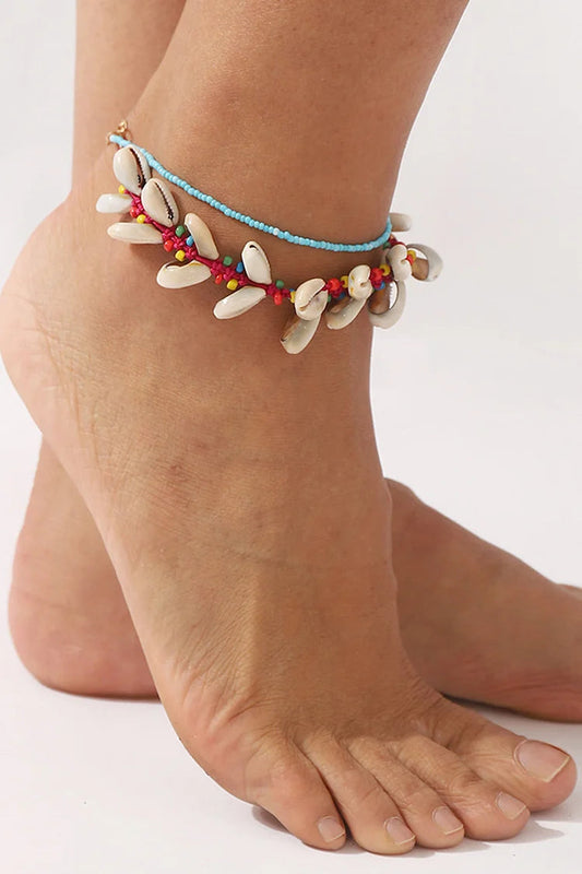Boho Shell Beaded Braided Anklet