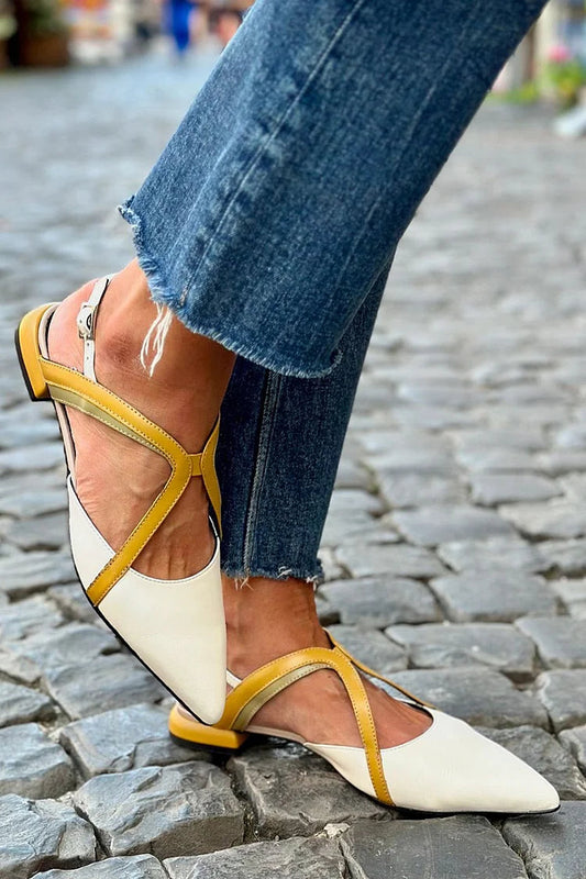 Slingback Buckle Pointy Toe Flat Shoes