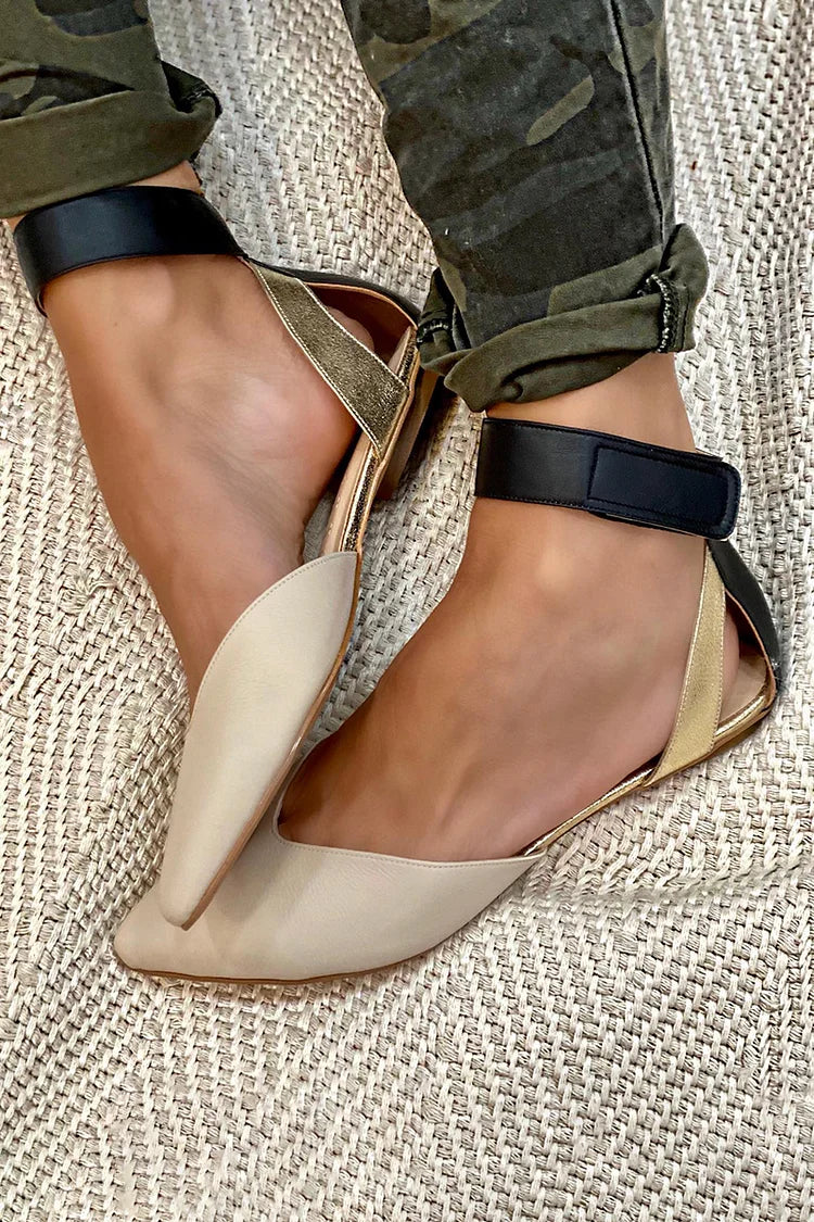 Ankle Strap Hollow Out Pointy Toe Flats