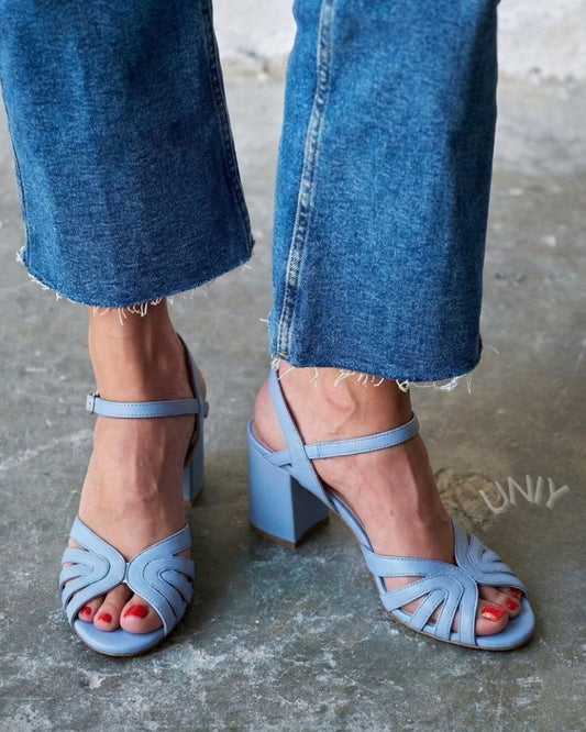 Chic Strappy Ankle Strap Open Toe Block Heels [Pre Order]