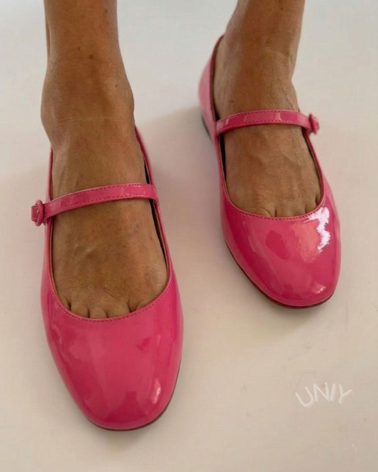 Patent Leather Ankle Strap Mary Jane Flats [Pre Order]