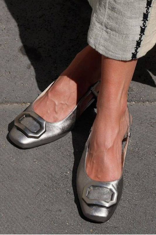 Square Buckle Pointy Flats [Pre Order]