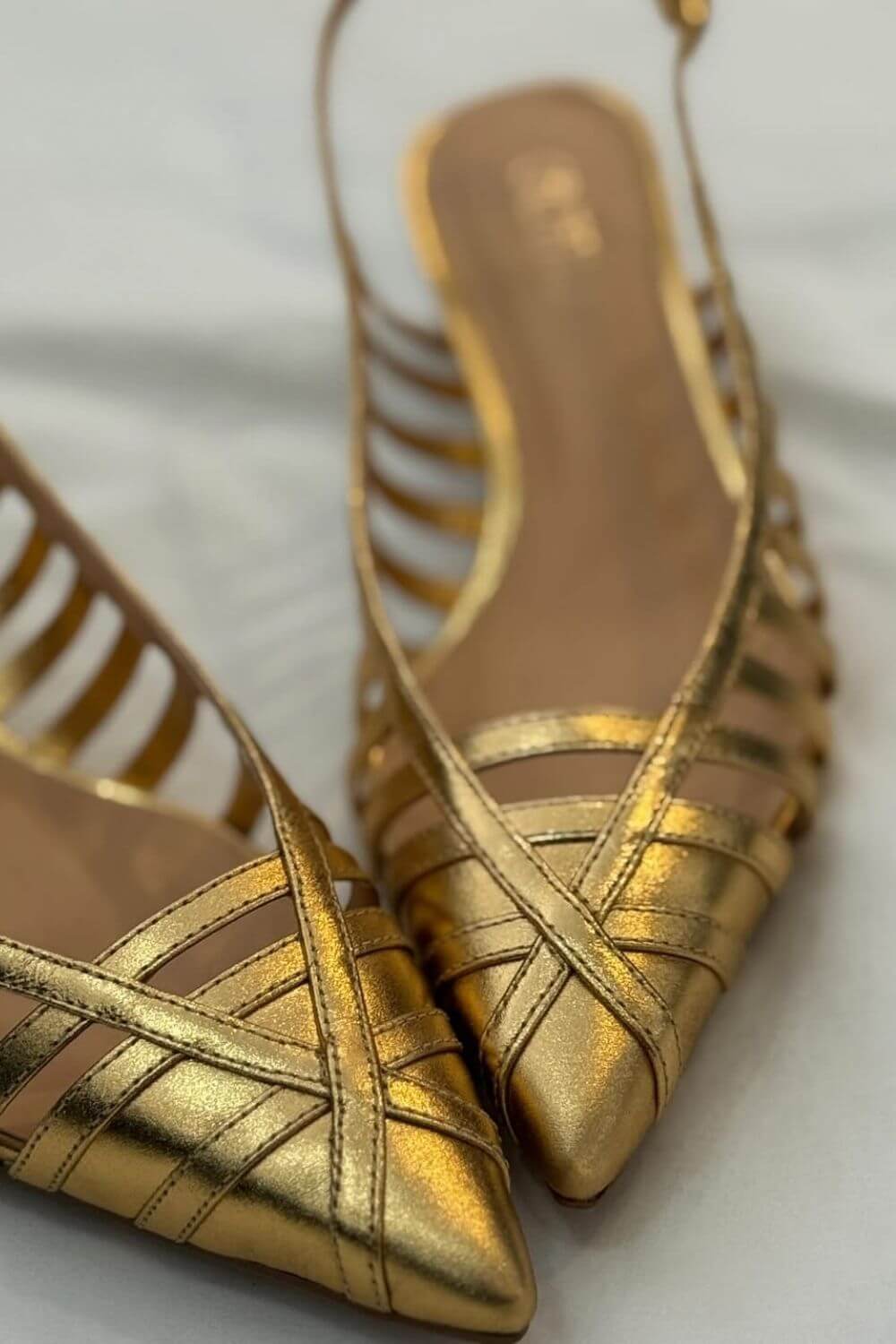 Criss-Cross Strappy Pointed Toe Cutout Slip-On Flats [Pre Order]
