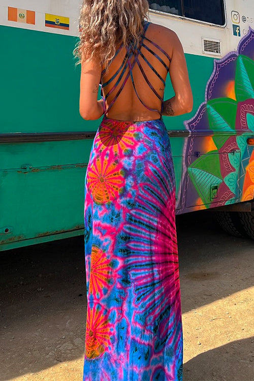 Criss Cross Backless Maxi Cami Dress