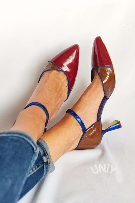 Patent Leather Pointed Toe T-Strap Heels [Pre Order]
