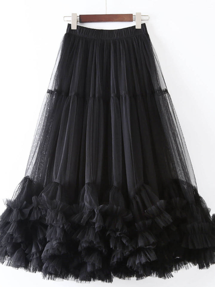 Saia Maxi Plissada com Painéis, Cintura Elástica e Elegante
