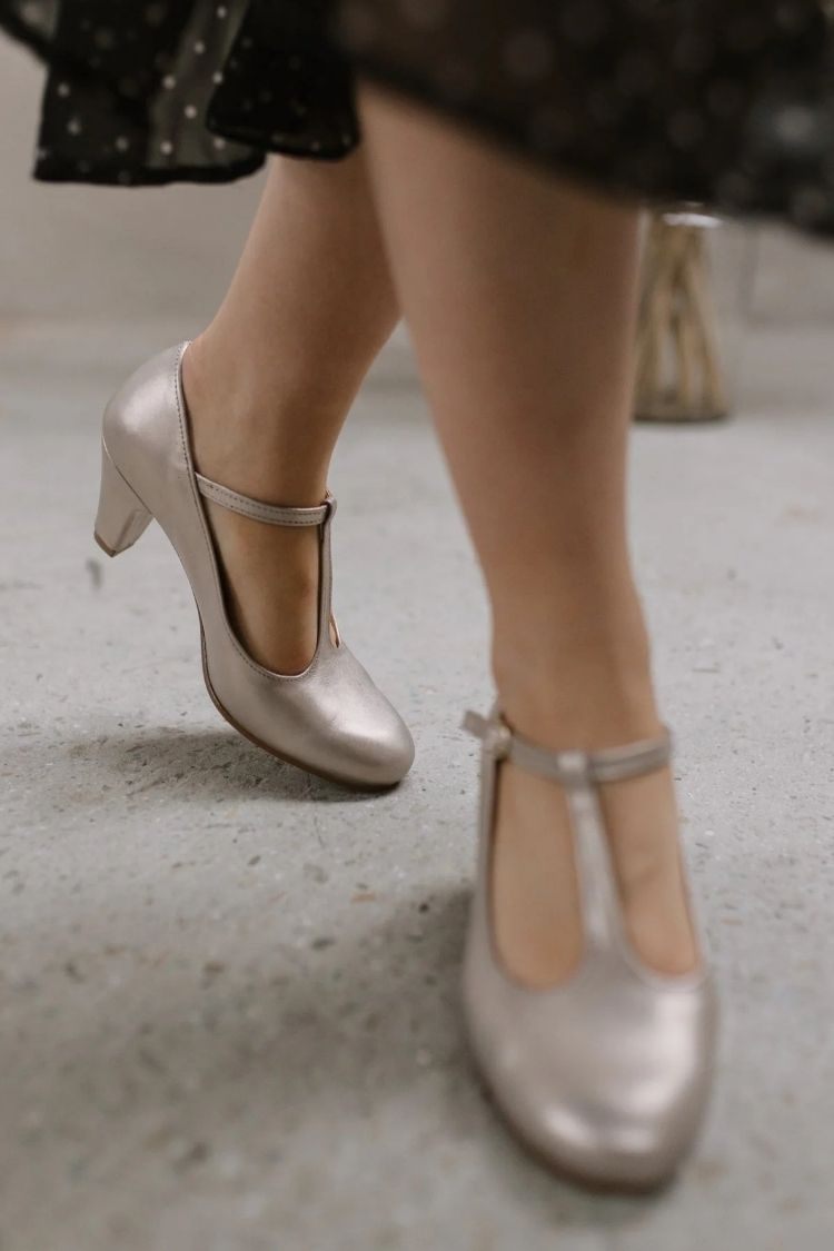 Patent T-Strap Round Toe Block Heels [Pre Order]
