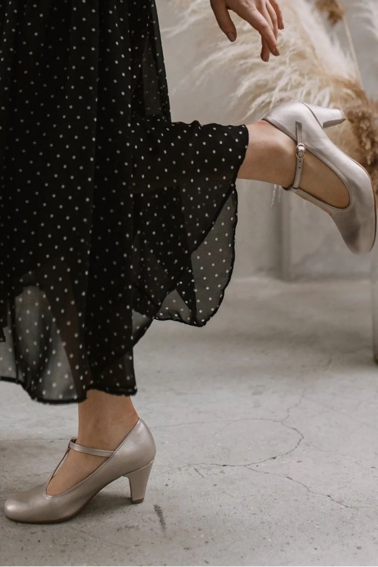 Patent T-Strap Round Toe Block Heels [Pre Order]