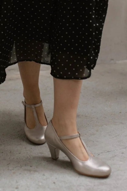 Patent T-Strap Round Toe Block Heels [Pre Order]