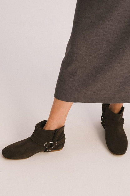 Suede Buckled Ankle Boots [Pre Order]