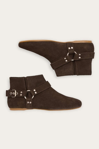 Suede Buckled Ankle Boots [Pre Order]
