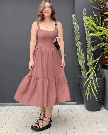 Smocked Tiered Vacation Maxi Dress