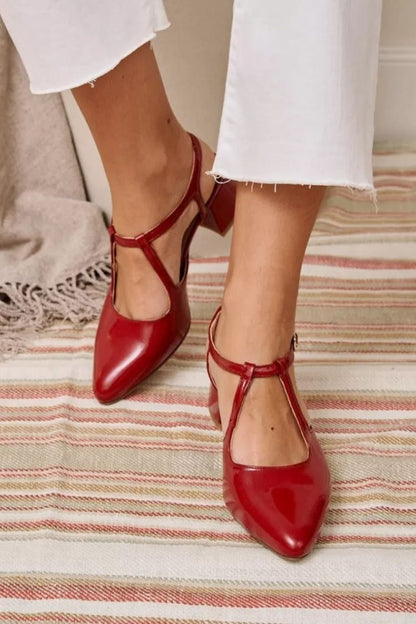 Patent T-Strap Block Heels [Pre Order]