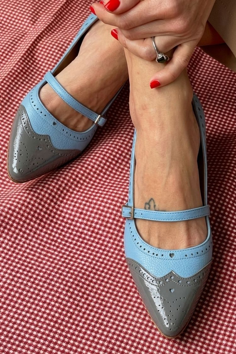Pointed Toe Instep Strap Buckle Low Heels