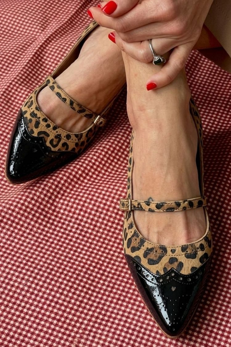 Pointed Toe Instep Strap Buckle Low Heels