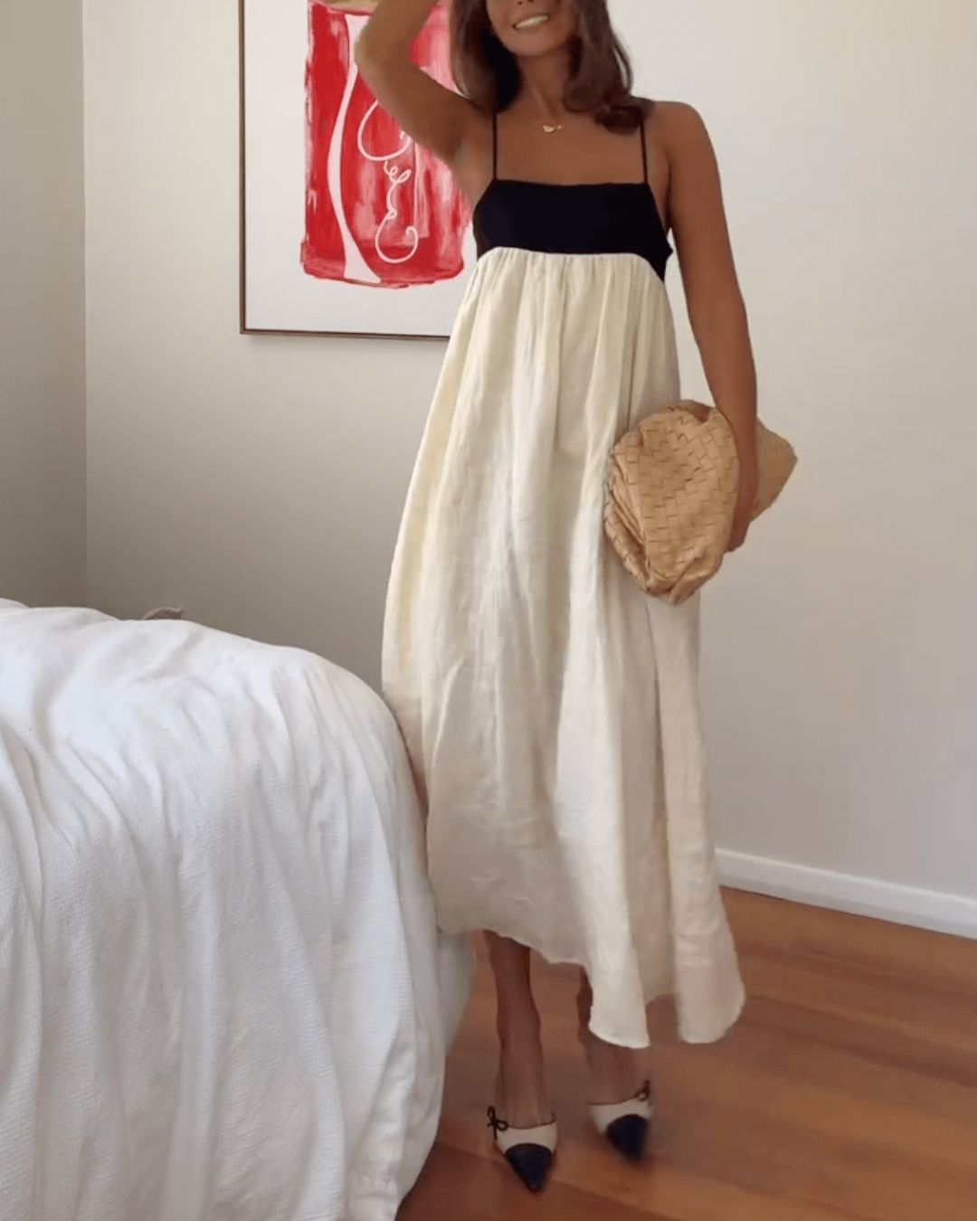 Casual Colorblock Sling Dress