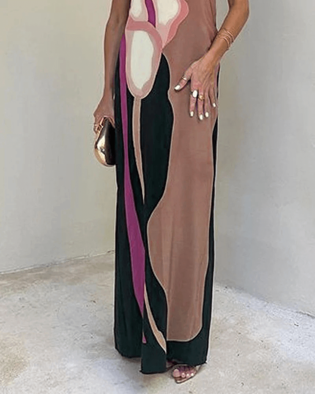 Strapless Printed Maxi Dress