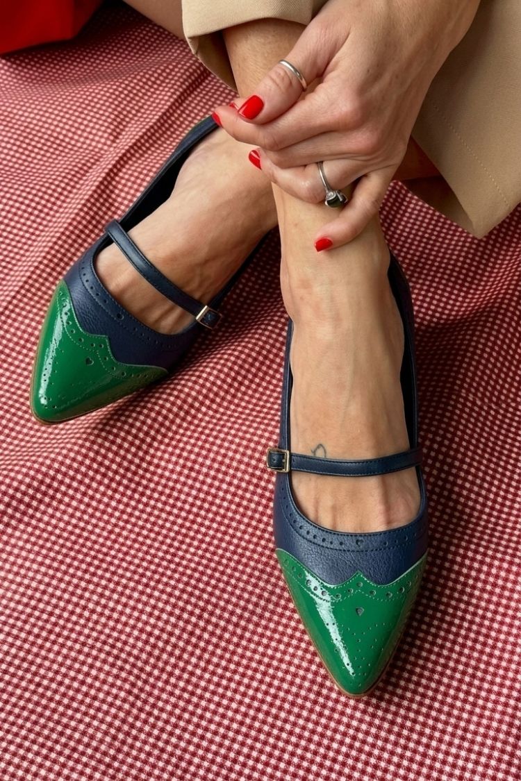 Pointed Toe Instep Strap Buckle Low Heels