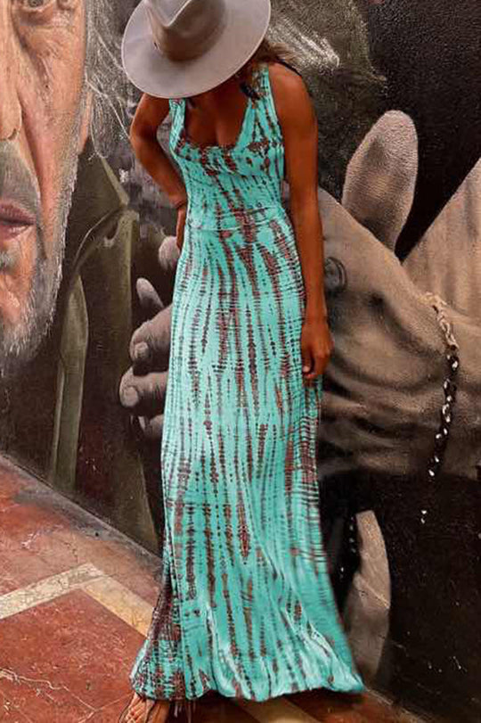 Sleeveless Scoop Neck Stretch Maxi Dress