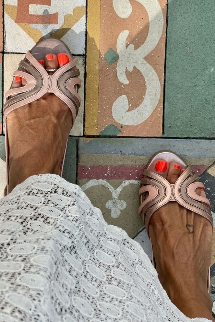 Patchwork Hollow Out Peep Toe Sandals