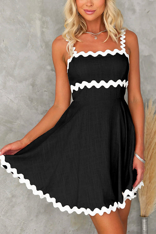 Ric-Rac-Bordüren-Taillen-Cami-Sommerkleid