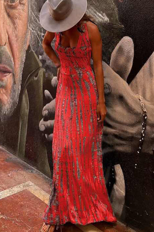 Sleeveless Scoop Neck Stretch Maxi Dress
