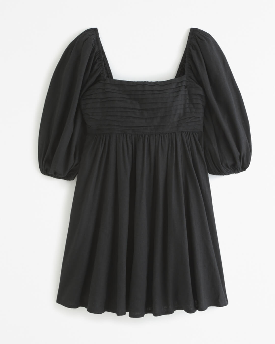 Mini-Kleid mit Puffärmeln und Blumenmuster und hoher Taille