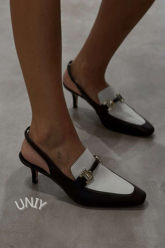 Slingback Kitten Heels with Gold Accent [Pre Order]