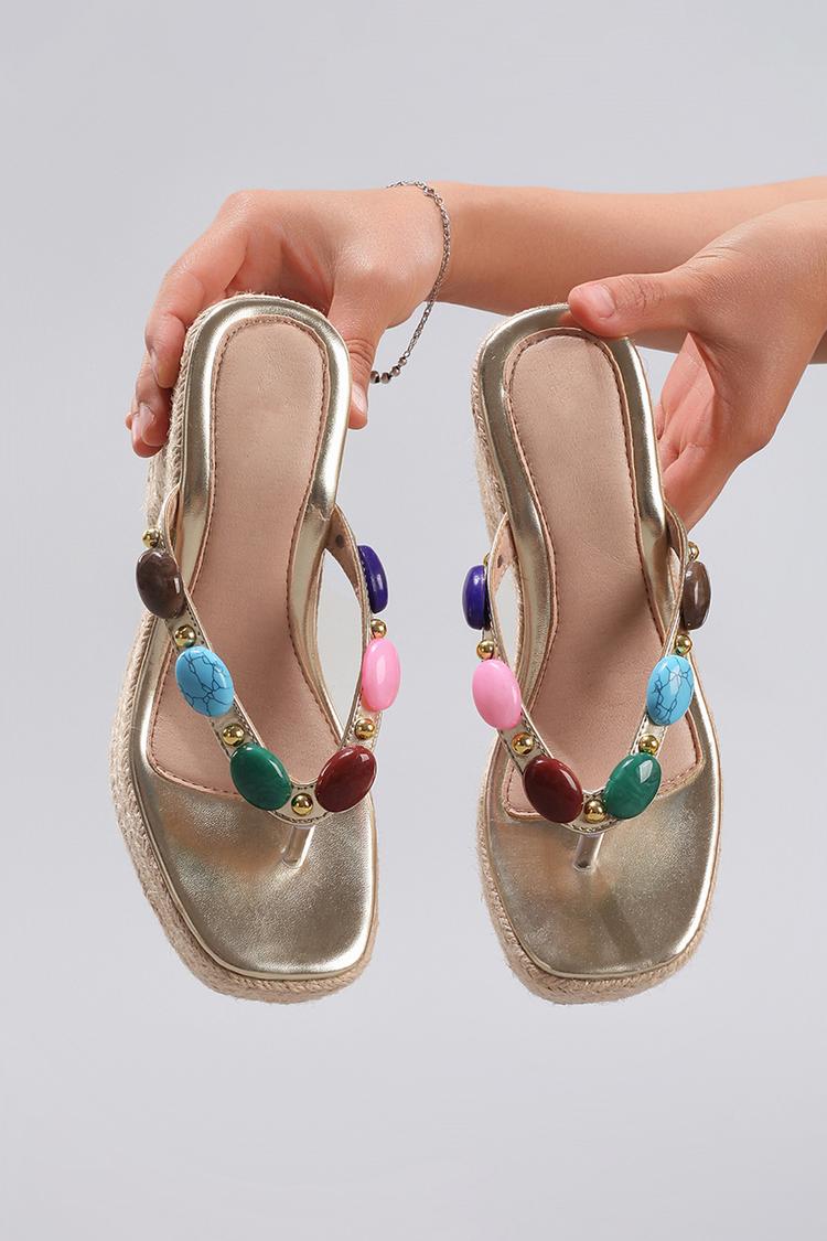 Edle Espadrille-Plateau-Chunky-Zehensandalen