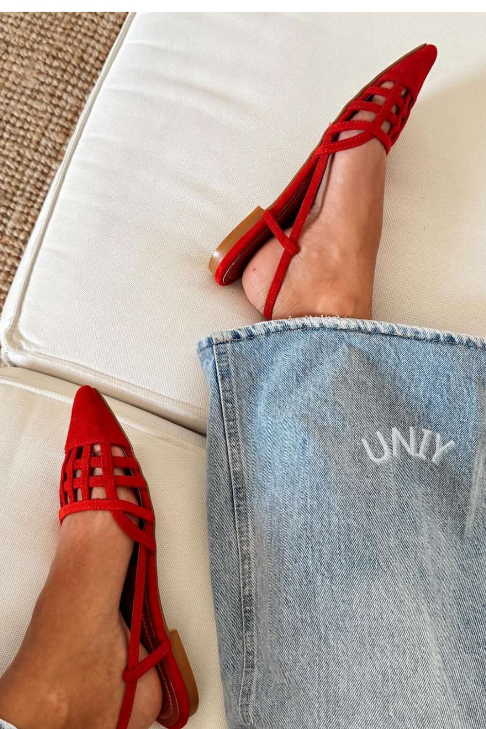Suede Cut-Out Pointed Toe Slingback Flats [Pre Order]