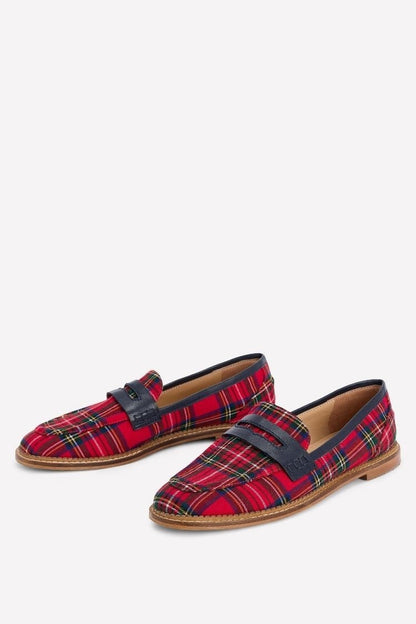 Flats casuales con tiras de cuero a cuadros [Preventa]