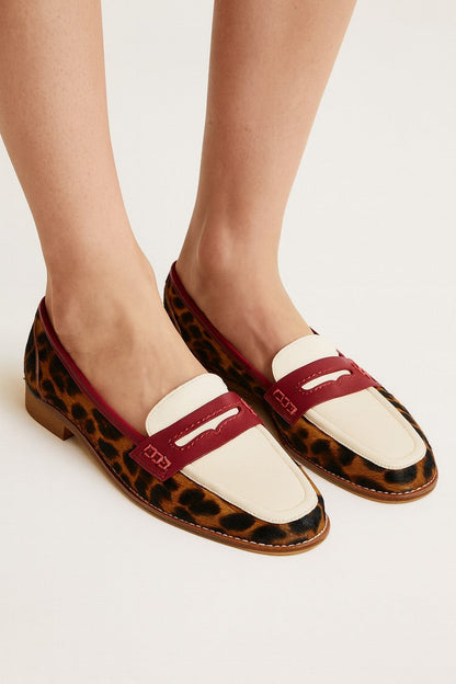 Leather Strap Pointed Toe Loafers [Pre Order]